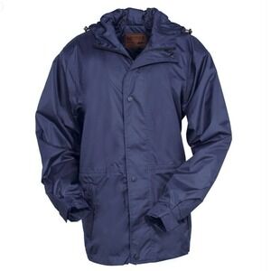 Outback Trading Co Pak-A-Roo Parka Navy Blue Waterproof Packable Rain Jacket SM